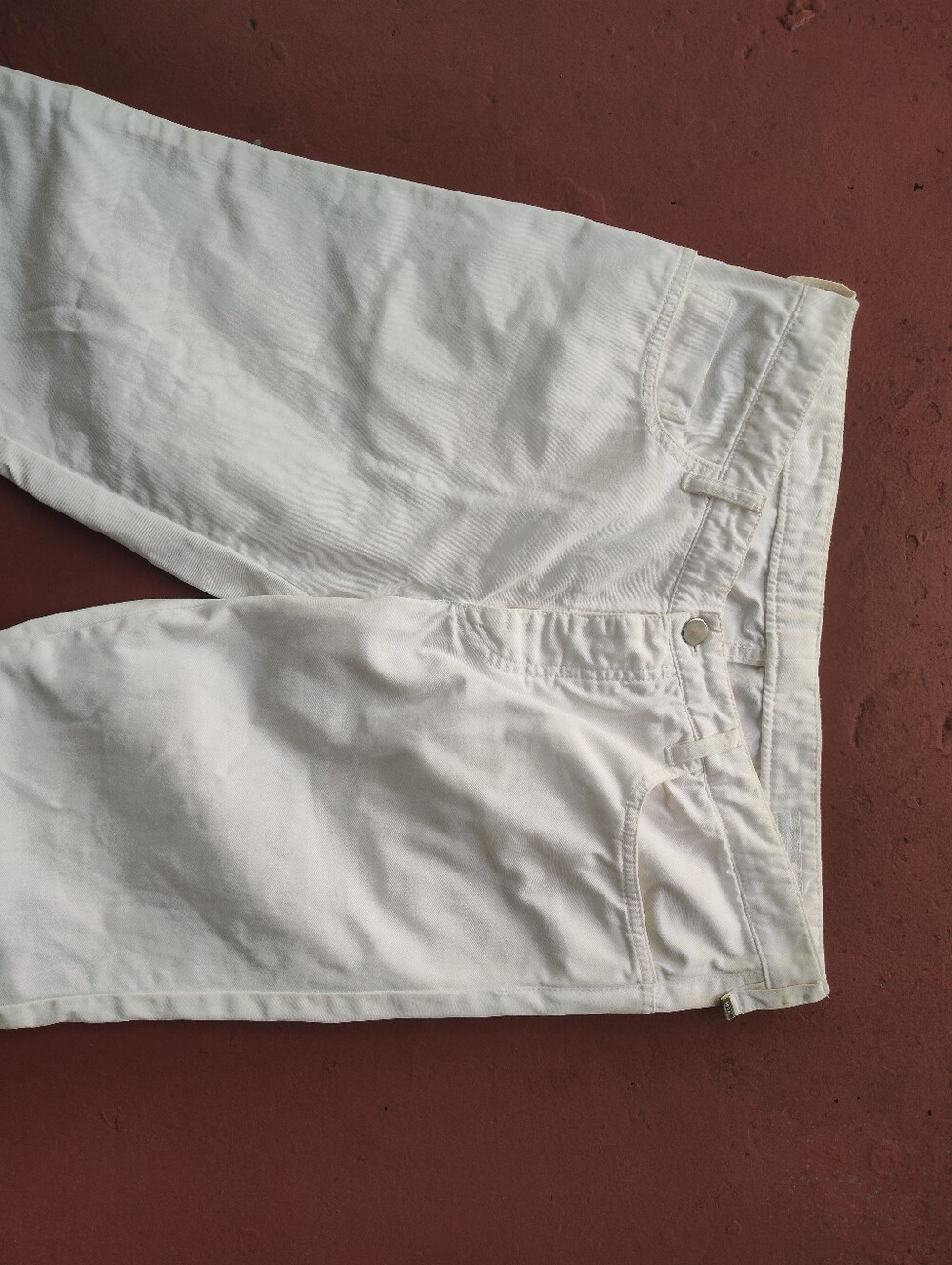 PRADA Milano Men’s White Denim Logo Jeans Button Fly Size 34x30 Vtg Y2k Archive - Picture 5 of 16